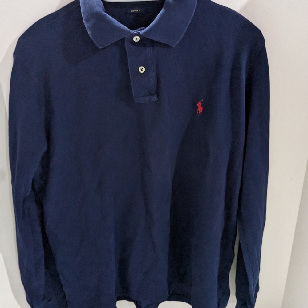 Polo Ralph Lauren pull over, long sleeve top. Blue long sleeves